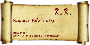 Kaposi Károly névjegykártya