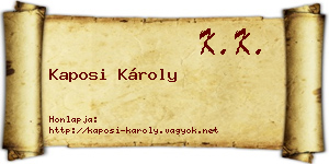 Kaposi Károly névjegykártya